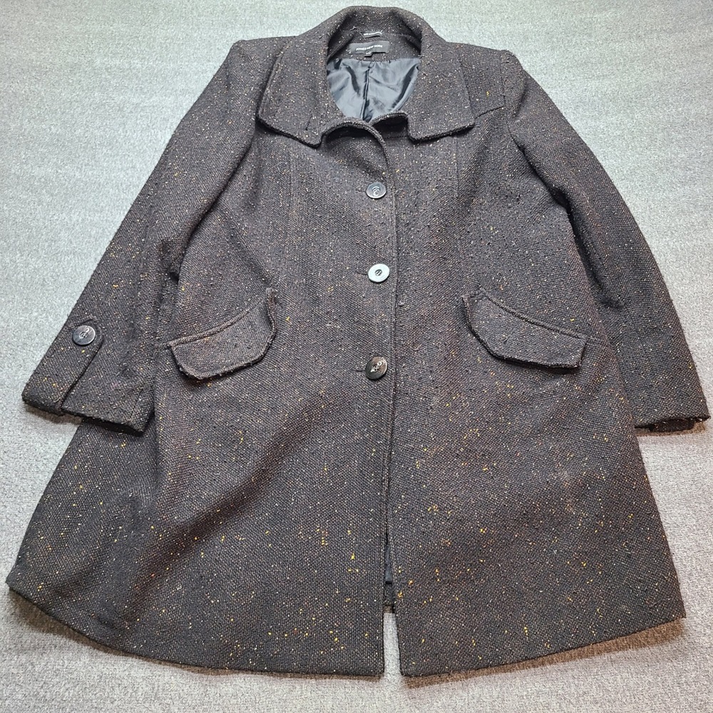 Jones New York Women‎ Tweed Blazer Jacket Brown Multi Color Size 16W